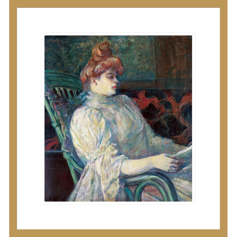 «Madame marthe x - bordeaux» par henri de toulouse-lautrec - impression giclée encadrée, H 19,27 po x l 17,75 po