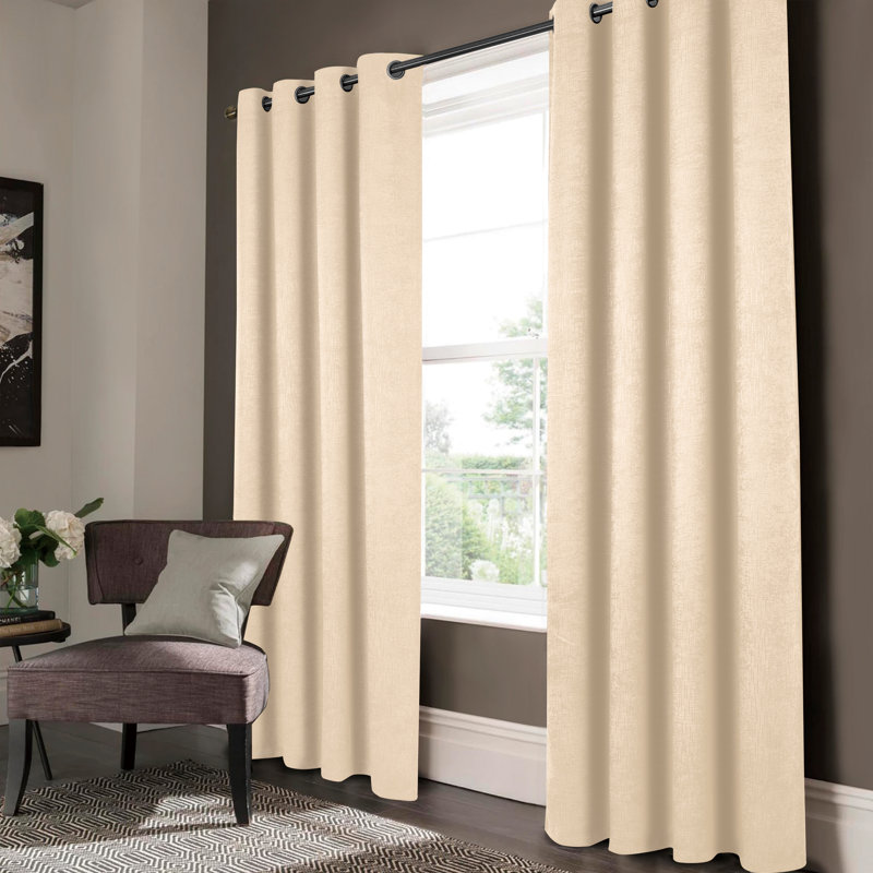 Lynx Blackout Grommet Window Curtain Panels, 52" W x 84" L, Silver