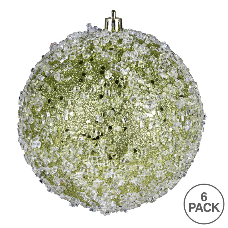 Ball Ornament, Lime, 4" H x 4" W x 4" D, 6