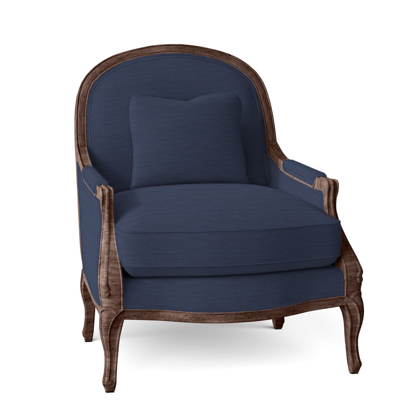 Fauteuil l 33,5 po Adair, Noyers, Périgold bleu Ishi Jean