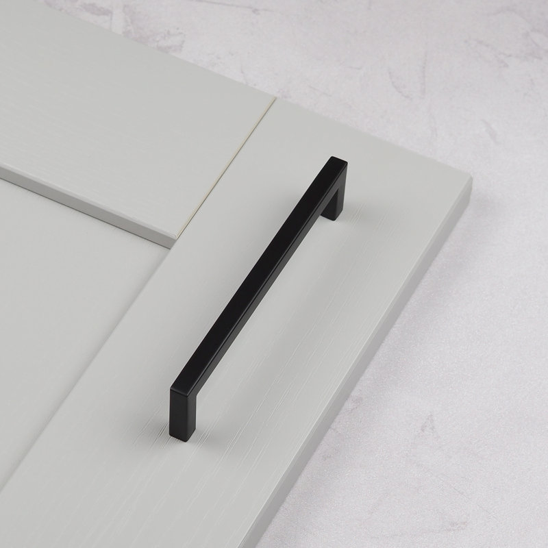 Matt Black Square Straight D-Bar Handles, 160mm