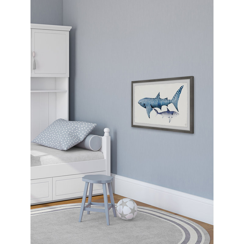 «Caché requin», reproduction encadrée Cirebon, H 16 po x l 24 po x P 1,5 po