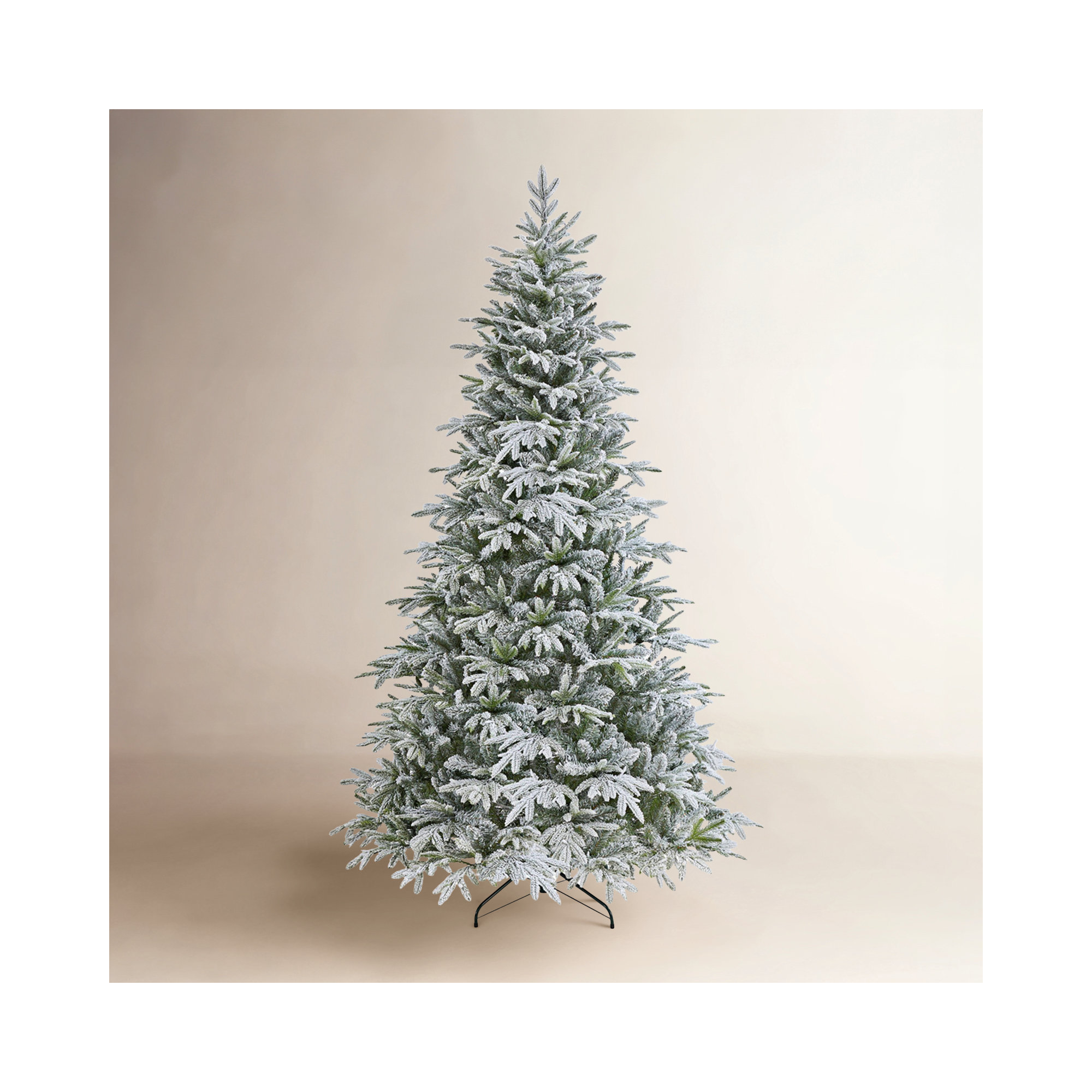 Pre-lit Snow Flocked Christmas Tree with Multicolored LED Lights of 9 Light Modes, 6'