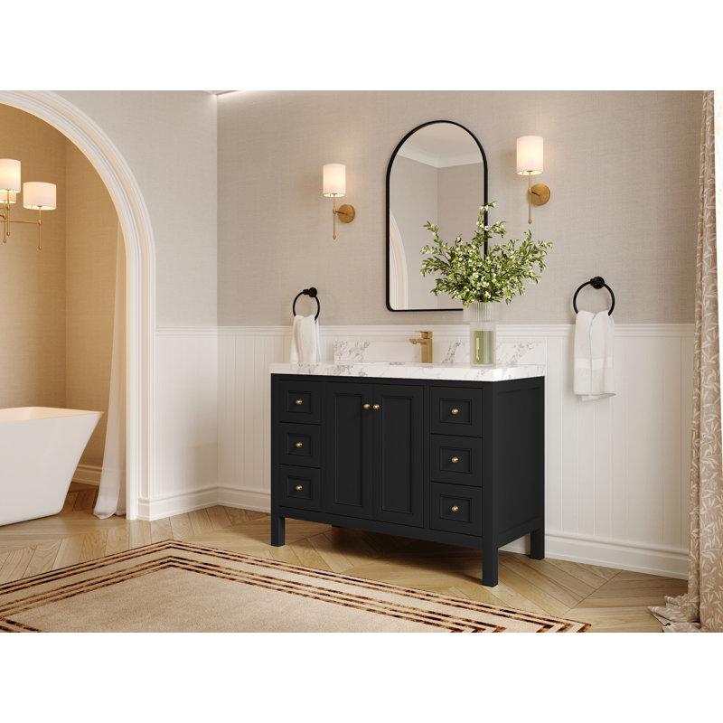 Nashville X P 22 po D Meuble-lavabo simple, Laiton Berkshire de 2 po