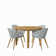 Anautica 4 - Person Wood Patio Dining Set with Round Table