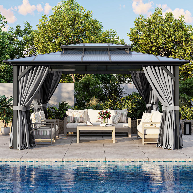 14 Ft. W X 12 Ft. D Aluminum Patio Gazebo