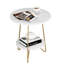Table de bout ronde à 2 niveaux Table d'appoint Table de chevet moderne Petite table basse pour salon Chambre à coucher