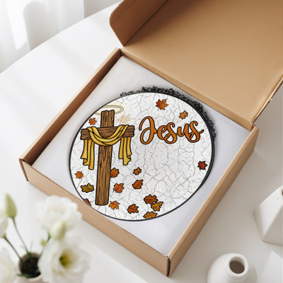 Panneau de vitrail en croix 12 "H Cross Jesus