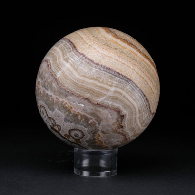 Genuine Polished Top Quality Brown Banded Onyx Sphere from Mexico (2.8 lbs)