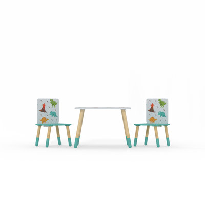 Kids 3 Piece Square Play Or Activity Table and Chair Set