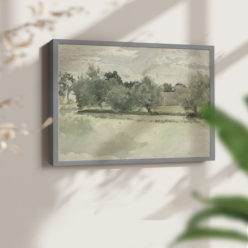 Paysages rétro-CECCXCIV - reproduction encadrée, H 11 po x l 14 po, Gris