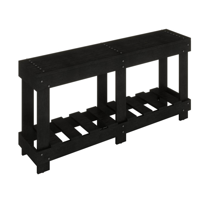 Vintage Entryway Console Table,Solid Cedar Wood, Black