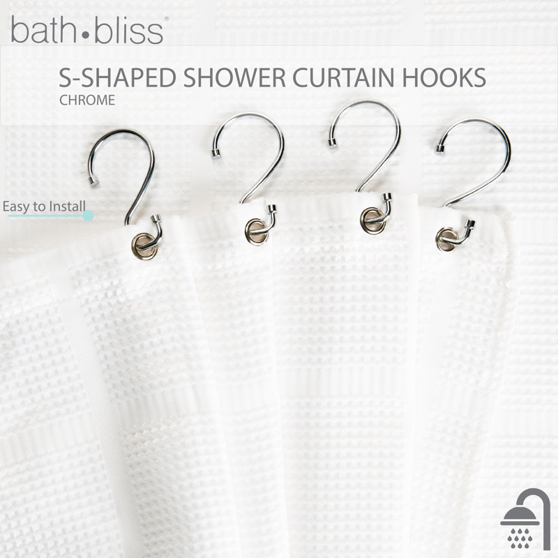 Metal Rust Resistant Shower Curtain Hook, Chrome