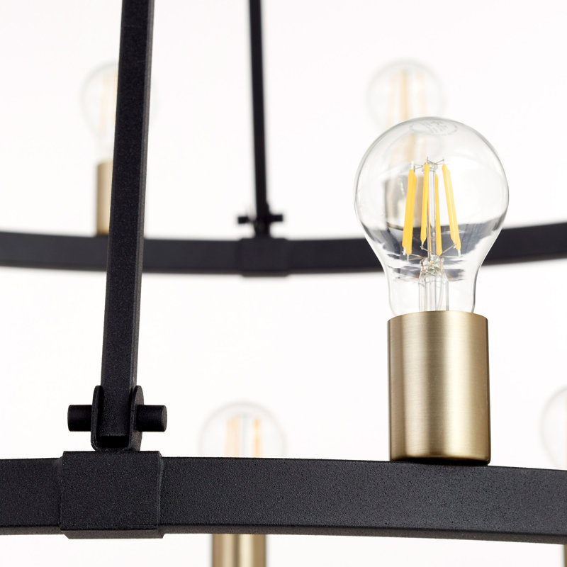 Bilboa 24 - Light Dimmable Wagon Wheel Chandelier, Aged Brass