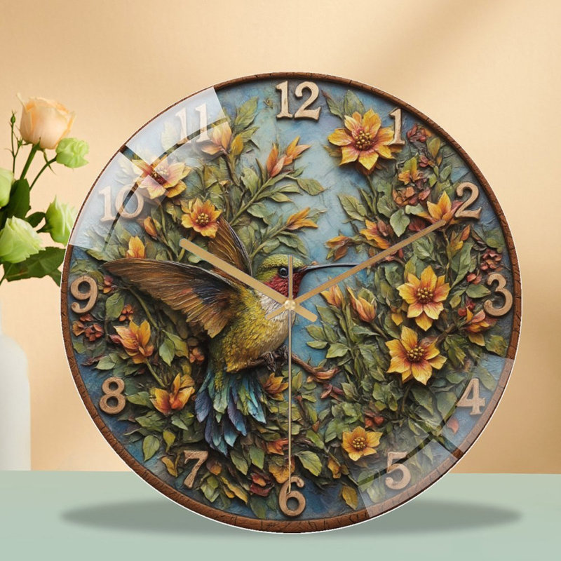 Horloge murale colibri 12 po