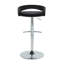 Ensemble de 3 tabourets de bar pivotants à hauteur réglable avec base chromée, revêtement en cuir PU, noir