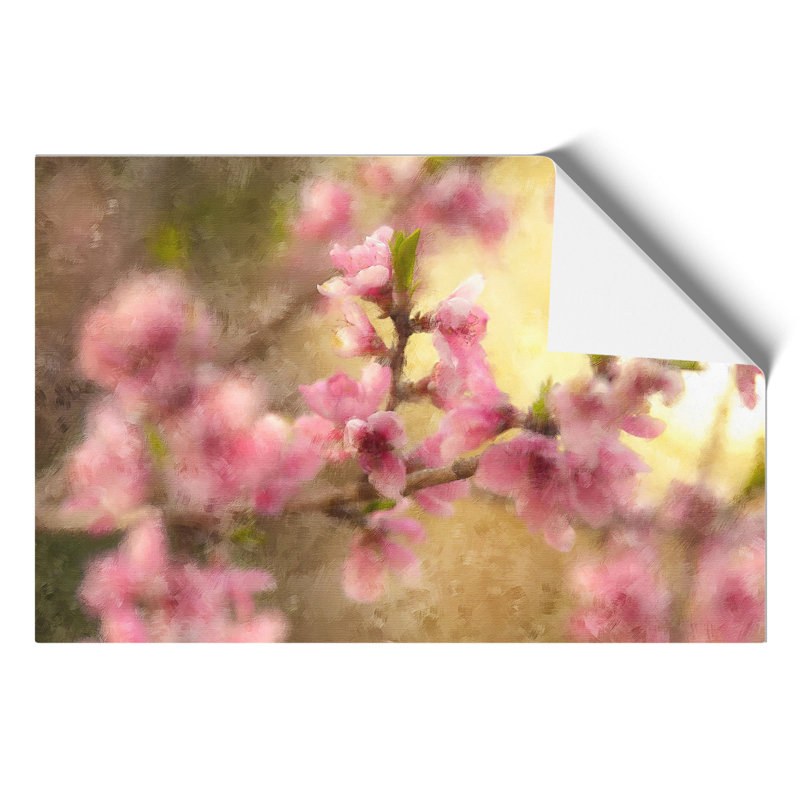 Cherry Blossom Flowers Painting - Frameless Print, 21cm H x 30cm W x 0.1cm D