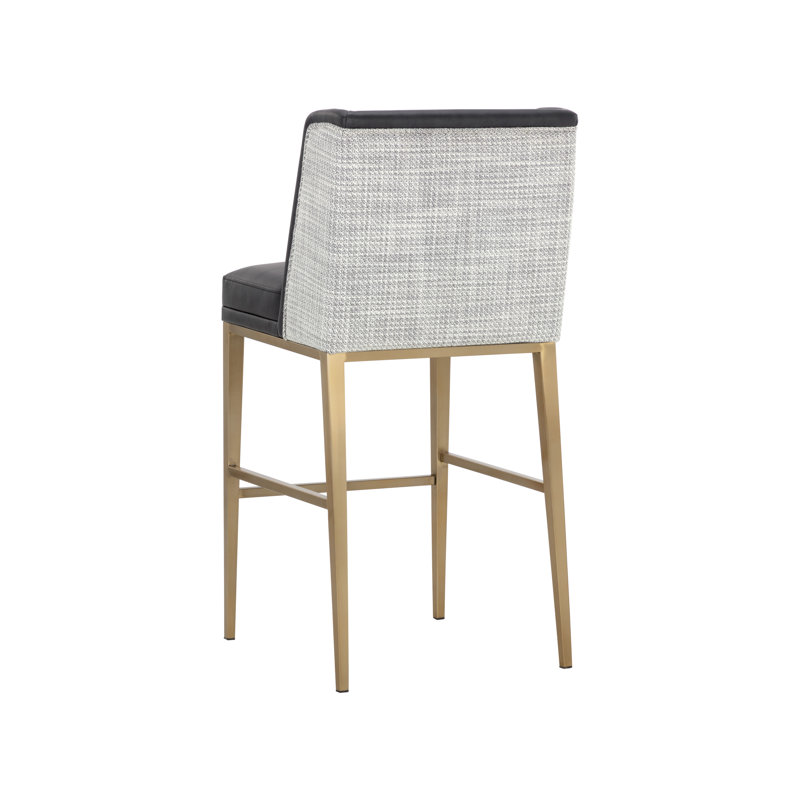 Alexandro Upholstered Stool with Metal Frame, Bar Stool (30" Seat Height)