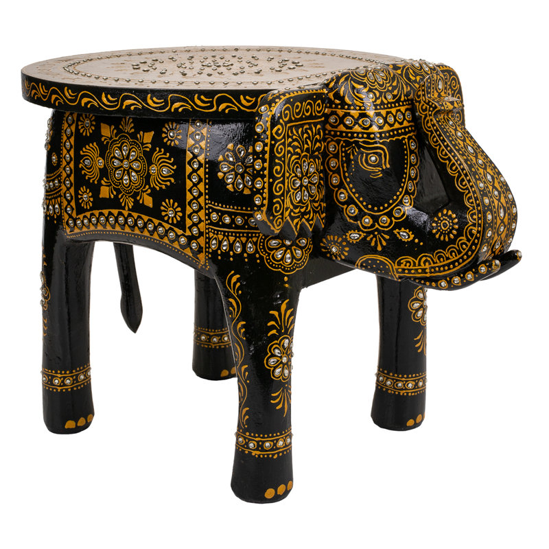Astare Solid Wood Figurine End Table