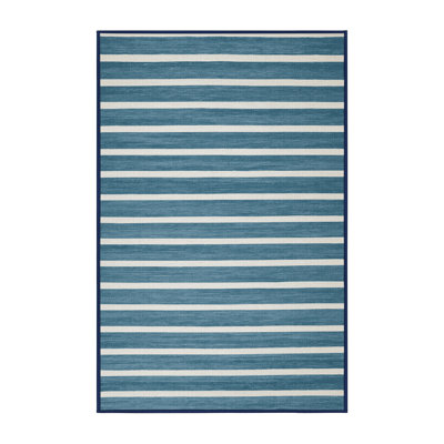 Machine Washable Horizontal Stripes Gray Area Rug