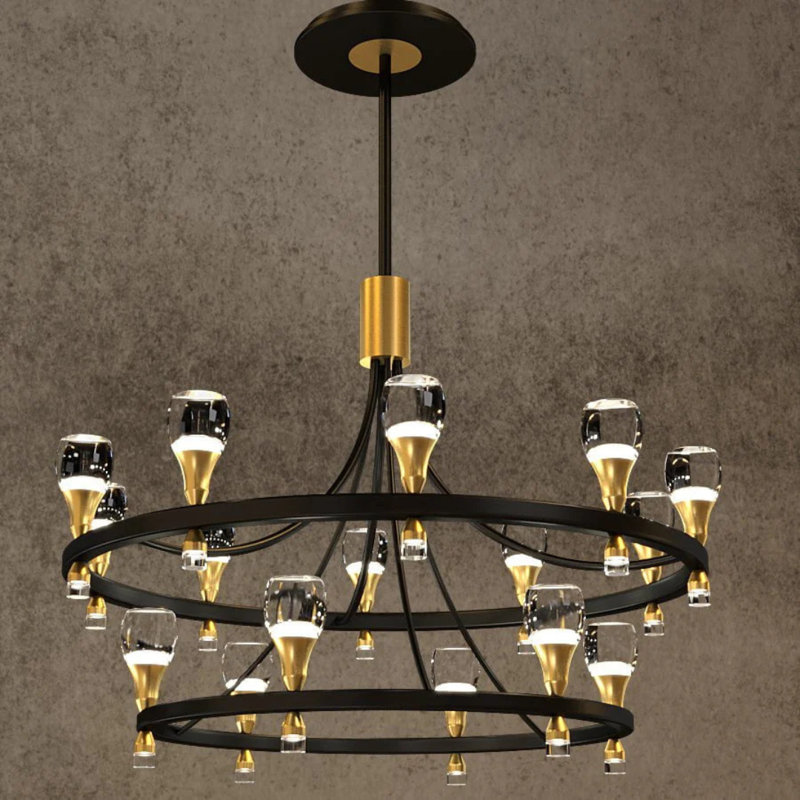 Basya 16 - Light Waggon Wheel Chandelier