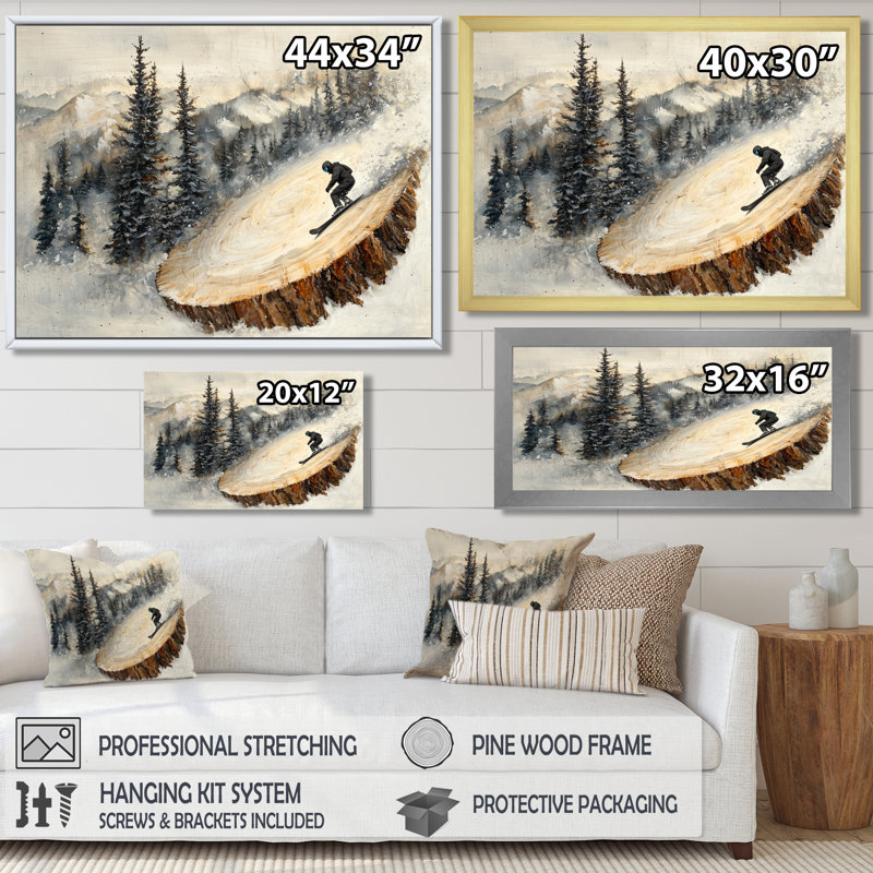 Stinesville Cyrstal Snowboard Carve The Slopes II - ski, art mural, Reproduction encadrée d'une seule photo, Noir