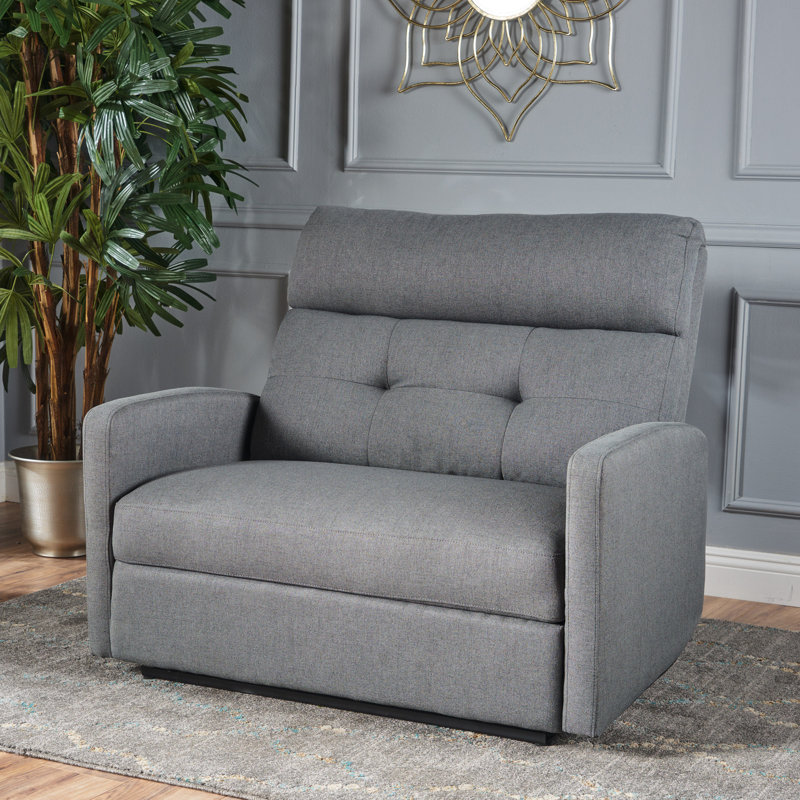 Fauteuil inclinable manuel standard de 46,46 po de largeur Wamsutter, Polyester gris anthracite