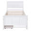 Lit plateforme simple avec lit gigogne et tiroirs, blanc
