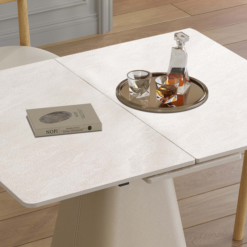 Ensemble de table de salle à manger 5 pièces rétractable, extensible avec 4 chaises pour petits appartements, peu encombrant et élégant