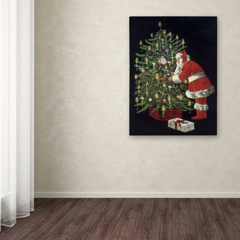 « santa ii », affiche rétro sur toile tendue, H 19 po x l 14 po