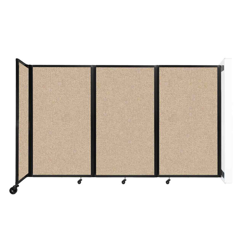 11 - Cloison pliante à panneaux, Beige, 3, H 60 po x l 102 po x P 12 po