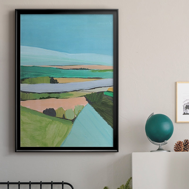 Bright Colored Countryside I " Bright Coloured Countryside I ", 42.5" H x 30.5" W x 1.25" D, Black