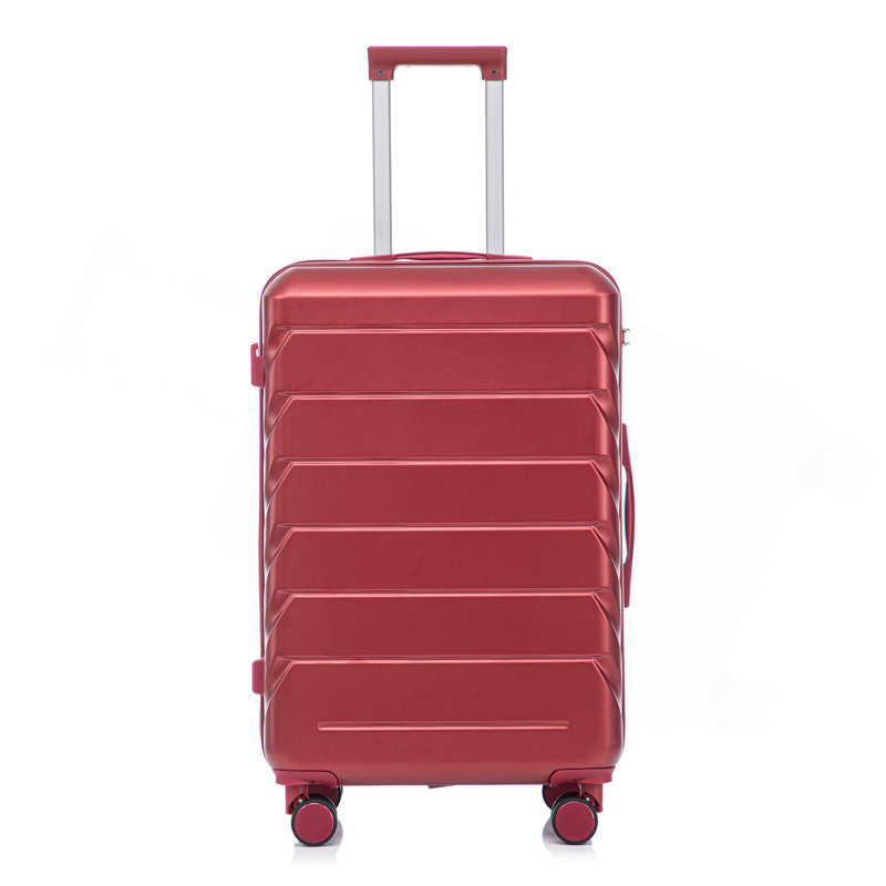 Grand bagage à carreaux en plastique dur 28 pouces ABS - Surface résistante aux égratignures Quatre roues multidirectionnelles, avec serrure à combinaison et crochets latéraux.
