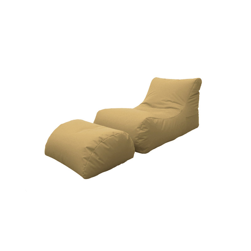 Russel Upholstered Chaise Lounge, Beige