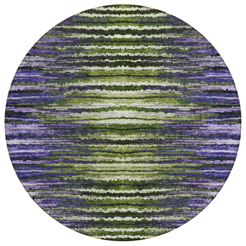 Tapis intérieur lavable rayé 8 po lilas et lavande