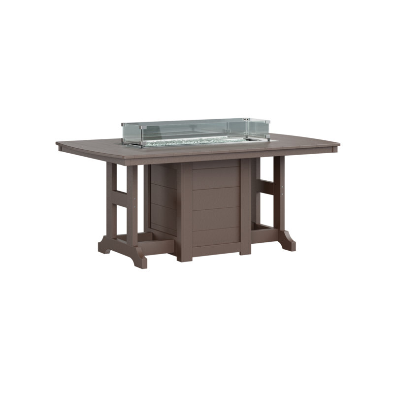 Berlin Gardens Garden Classic 72″ Fire Pit Bar Table, Chocolate Brown, 39.5" H x 44" W x 72" D