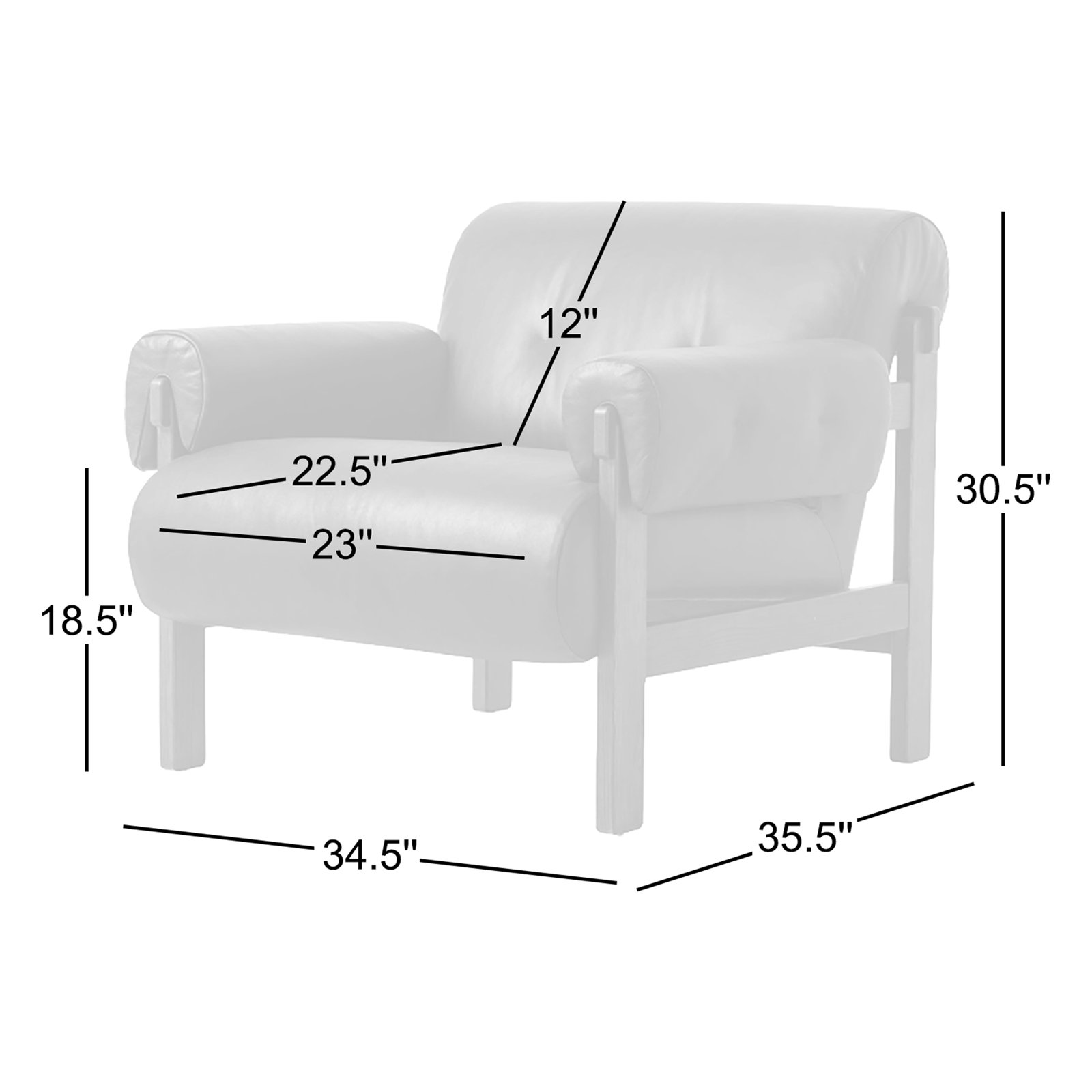 Yentl Upholstered Armchair, Conroe Cigar Genuine Leather