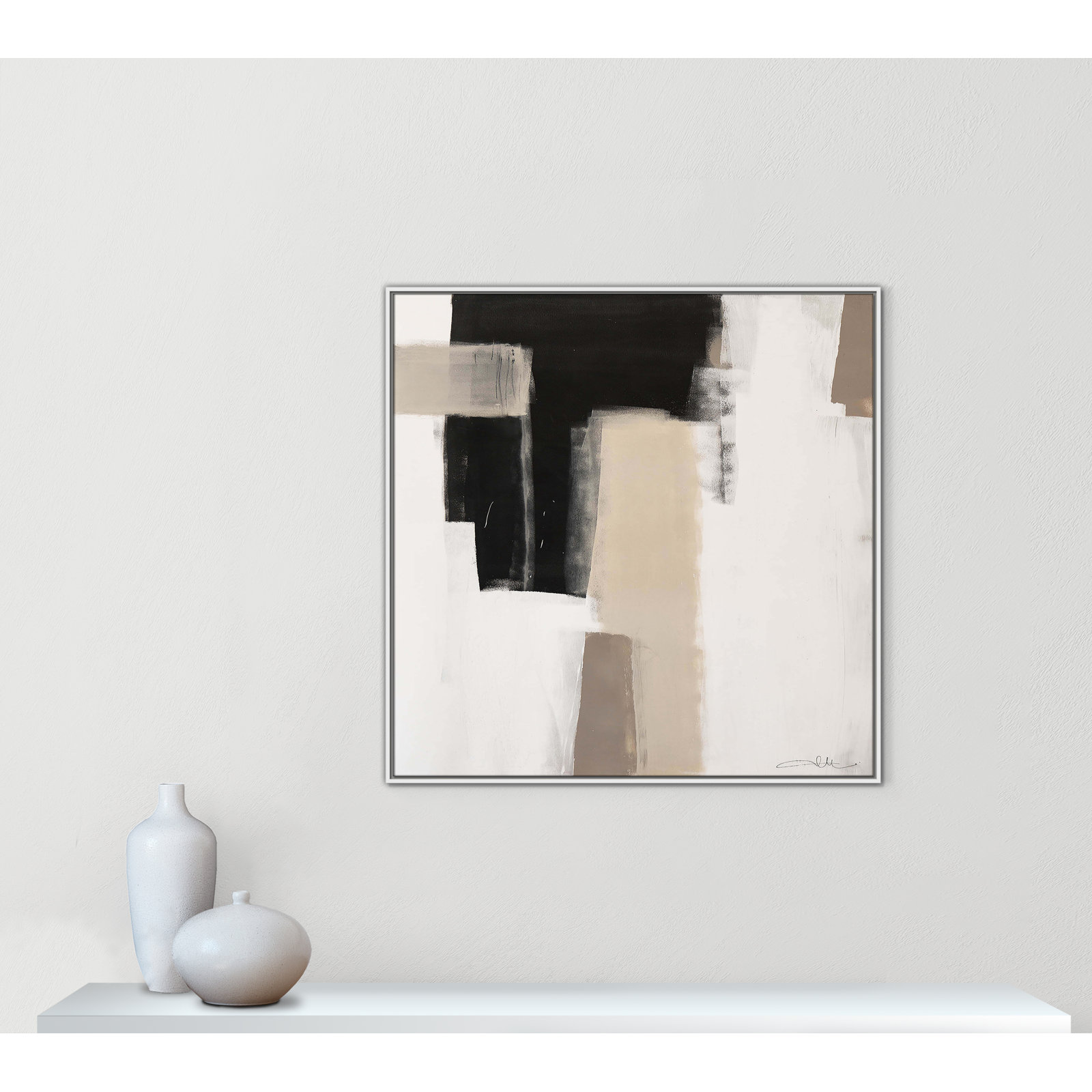 Earth Scapes I-A Print by Casa Fine Arts, 41.5" H x 41.5" W x 2" D, White Floater Framed