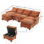 Salon modulaire en forme de U avec 4 sièges, revêtement en chenille, conception modulaire confortable, encastré et type C, support pour téléphone et repose-pieds amovible avec siège en chenille de 106 po, méridienne-1665636179