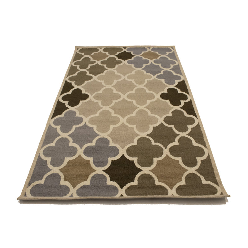 Trellis Handmade Tufted Wool Area Rug in Multicolored