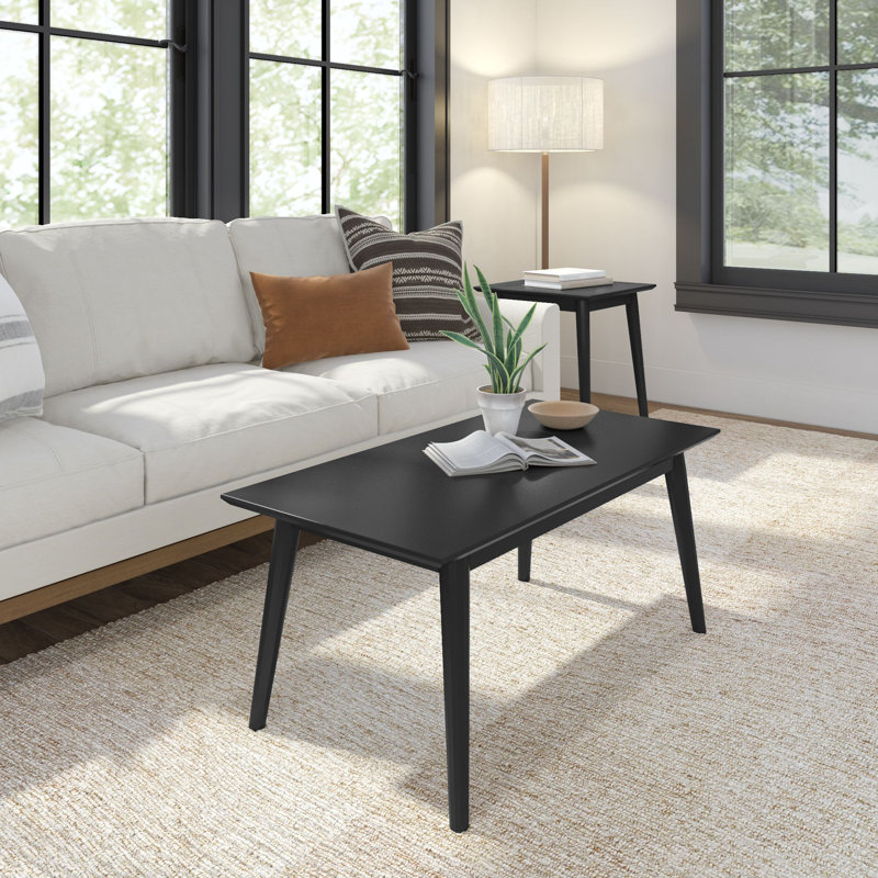  Table basse Leaford, Noir, H 17,75 po x L 40,25 po x l 20 po