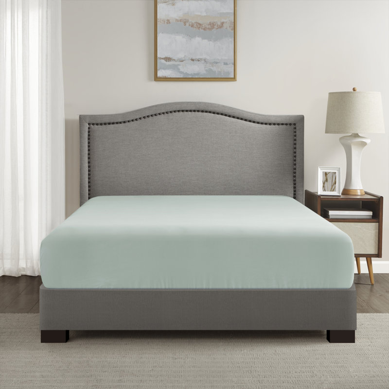Microfiber Coolmax Microfiber Coolmax Solid Fitted Sheet, Aqua, Twin XL