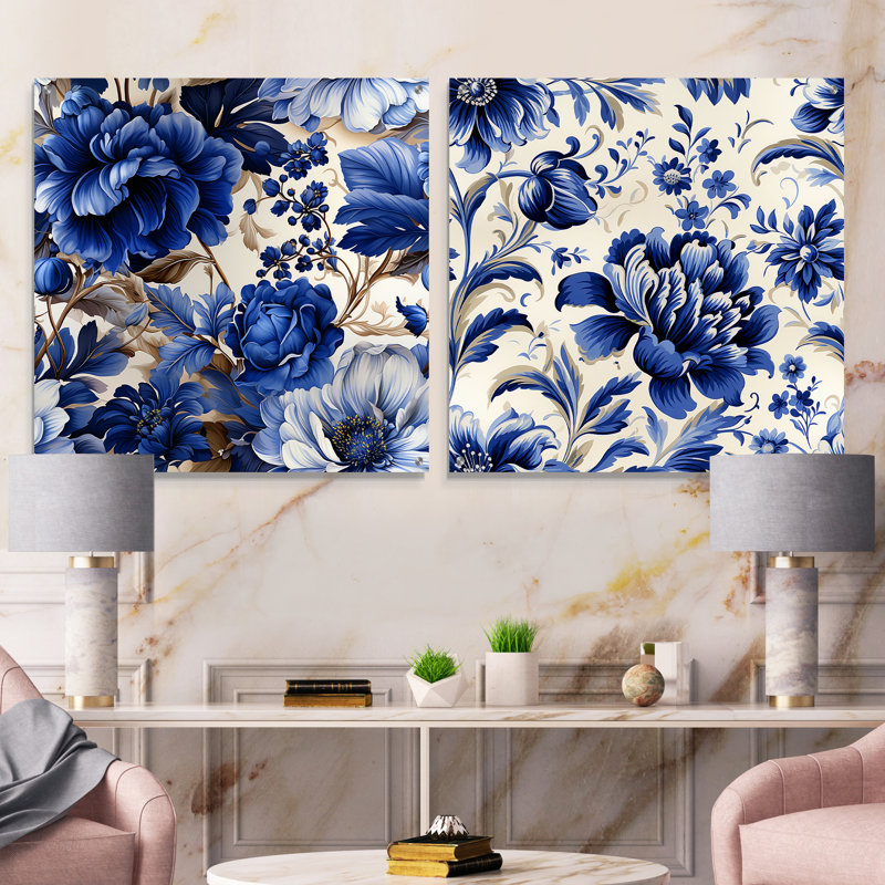 Peacehaven - ensemble de 2 art mural en verre acrylique, H 16 po x l 33 po