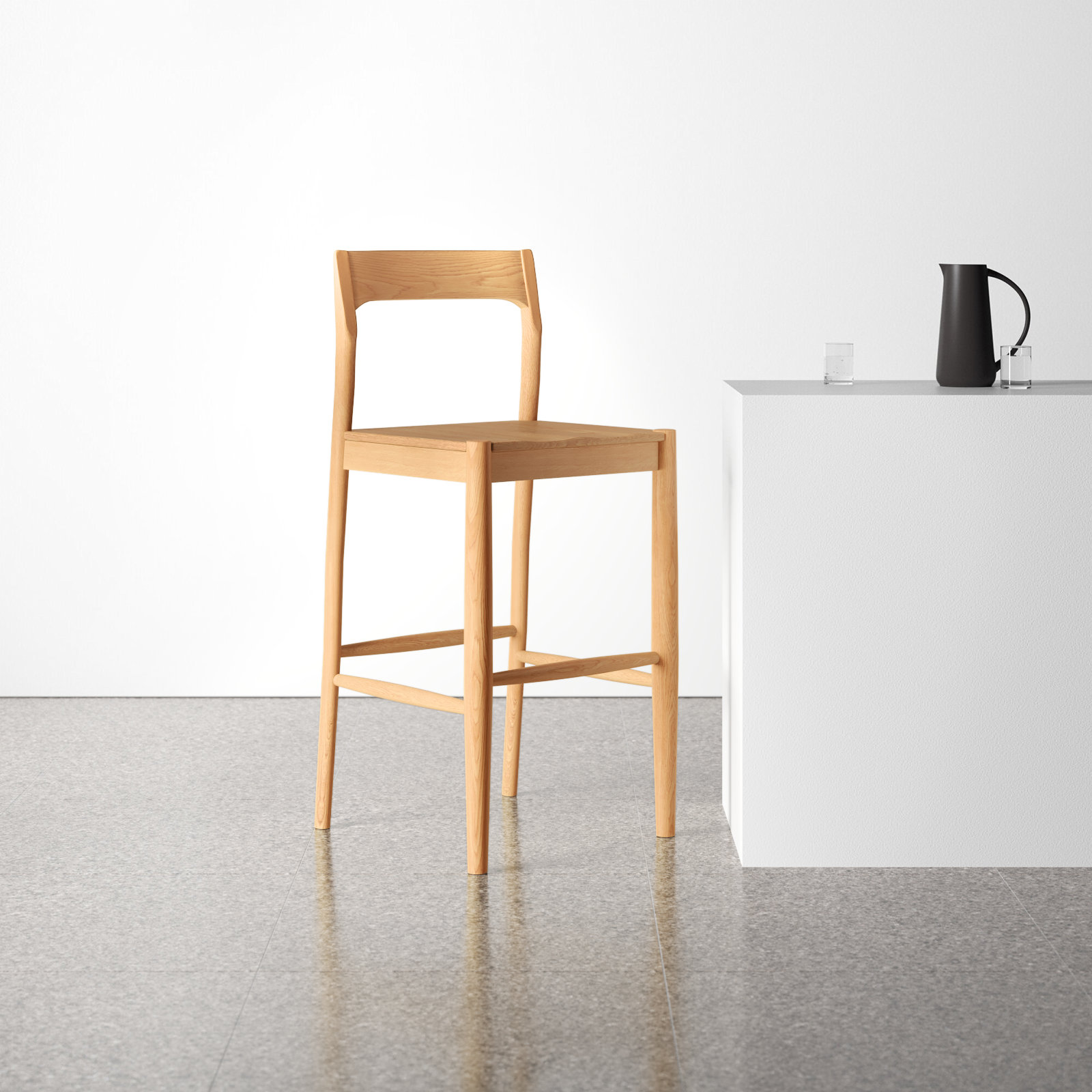 Krieger Bar and Counter Stool, Natural, Bar Stool (30" Seat Height)