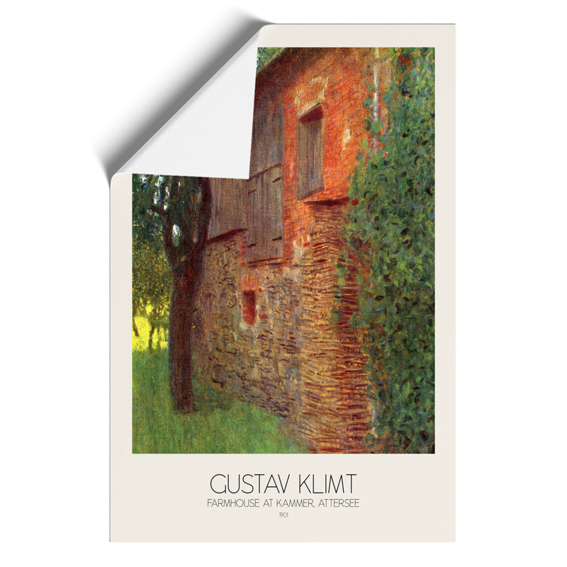 Farmhouse At Kammer With Border by Gustav Klimt - No Frame Painting, 42cm H x 30cm W x 0.1cm D