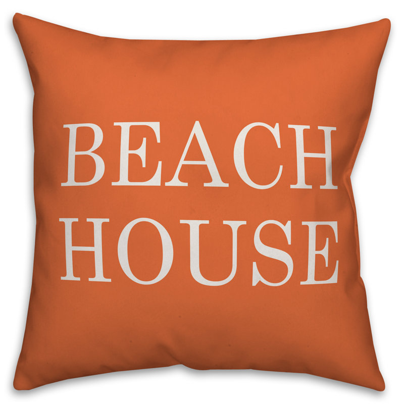  Coussin intérieur / extérieur Beach House, H 20 po x l 20 po, Orange