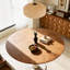 120cm Round Solid Wood Table, Walnut Finish and Silver Metal Pedestal Base Fast Dispatch From UK Warehouse – Dispatched Within 2 Days