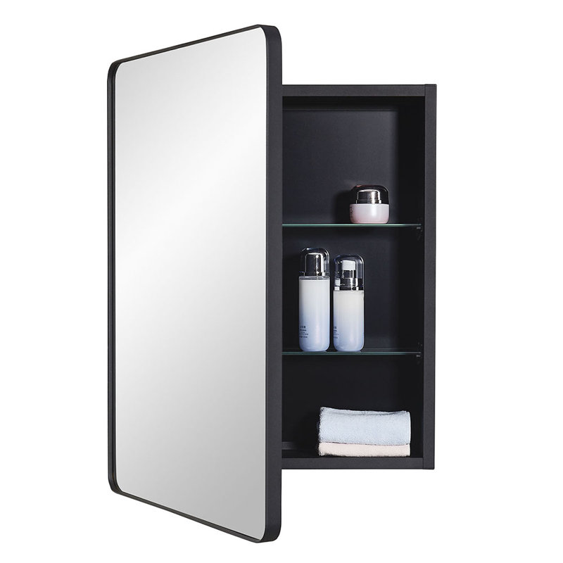 Armoire à pharmacie noire en aluminium
