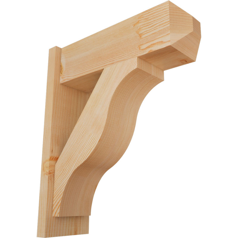 Persienne en bois rustique Funston Craftsman, P 22 po x H 26 po, Sapin Douglas de 7 1/2 po (lisse)