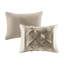 Édredon 7 pièces très grand taupe - magnifique broderie 1 édredon, 2 taies décoratives, 3 coussins, jupe de lit plissée - rembourrage d'apparence élégante inclus lavable-119384988-119384989